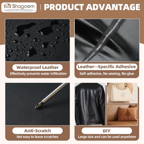 Shagoom Leather Repair Kits, Large Vinyl Repair Patch for Couches Furniture | PU Leather, Self-adhesive, Quick Repair, Strong Stick, Large Size, Couch Repair Patch, Furniture Repair Tape - color: Beige, size: 3.5X79 inch