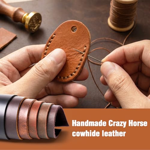 Genuine Leather AirTag Holder for Apple AirTag 1st 2nd Gen - Reddish Brown - color: Reddish Brown