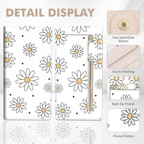 Anikathy Womens Wallet, Rfid Wallets for Women,Slim Thin Credit Card Holder Organizer Purse,PU Leather Cute Long Bifold Clutch Cash Wallet with Zipper Coin Pocket,Ladies Gift,Line Flower 1 - color: Line Flower 1