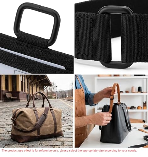 Metal Rectangle Ring Buckles Square Strap Webbing Belt Rings Non Welded 1.5" x 0.8" - color: Gunmetal X 16 Pcs