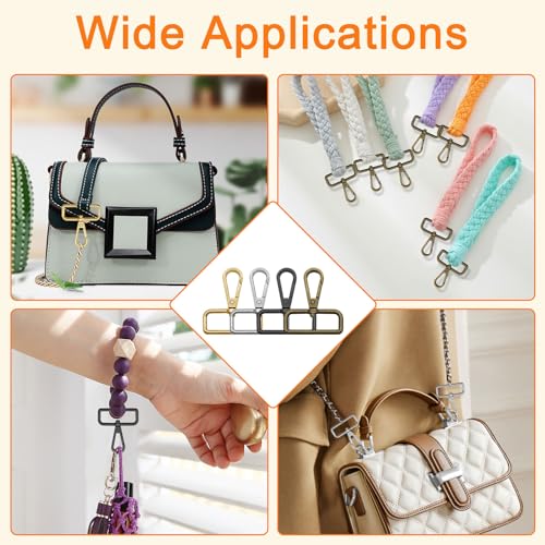 20pcs Swivel Clasps 1 1/2 inch D Ring Lobster Claw Clasps Swivel Clasp Hooks Lanyard Snap Hook Metal Clasp Hook for Keychain Making, Lanyard Making, Purse Hardware, DIY Craft(4 Colors) - color: 20pcs,1-1/2"