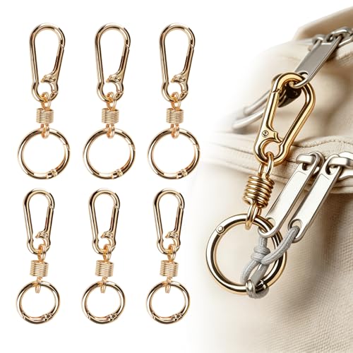 Zipper Clips Anti Theft, 6 Pcs Zipper Locks for Backpacks, Double Opening Antitheft Spring Carabiner Clasps for Travel Purse Luggage Suitcase Handbags Keys(Gold) - color: Gold