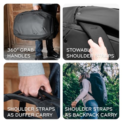 Peak Design Travel Duffelpack 45-65L, Ocean, Weatherproof Duffel Backpack, Expandable Design, Extra-Long Zip Path, Stowable Straps, Fits Packing Cubes and Camera Cubes, Versatile Duffel Bag for Travel - color: Ocean