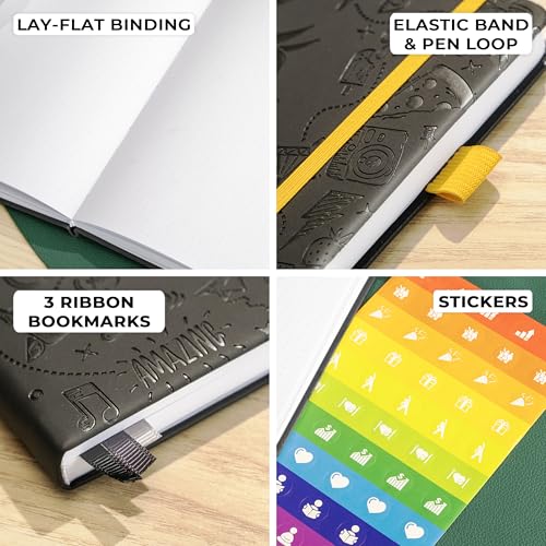 Clever Fox Dotted Journal, Blank A5 Notebook, Project Planner, Black - color: Black