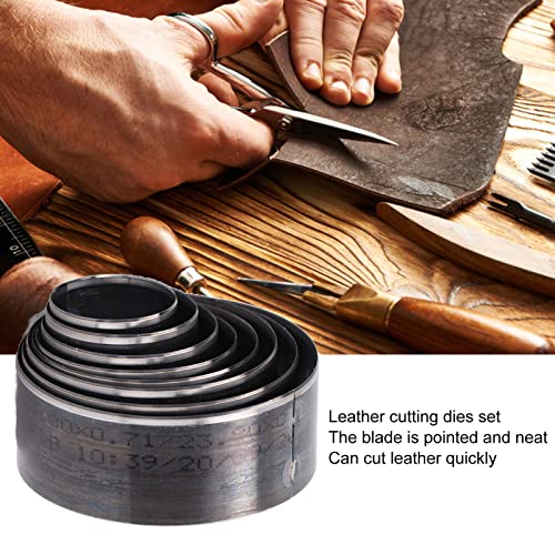 Leather Cutting Dies, Leather Circle Cutter Tool Set, 8 PCS 25-60mm Round Hollow Punch Set, Leather Cutting Dies Alloy Steel for DIY Leather Craft