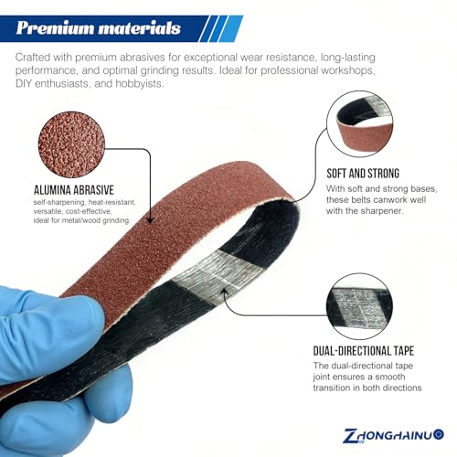 24 Pcs 120 Grit 1/2" x 12" Replacement Sharpening Belts for Work Sharp Knife & Tool Sharpeners (WSKTS/WSKTS-KT/Mk1-Mk2) - size: 1/2x12 inch, style: 120Grit 24 PCS
