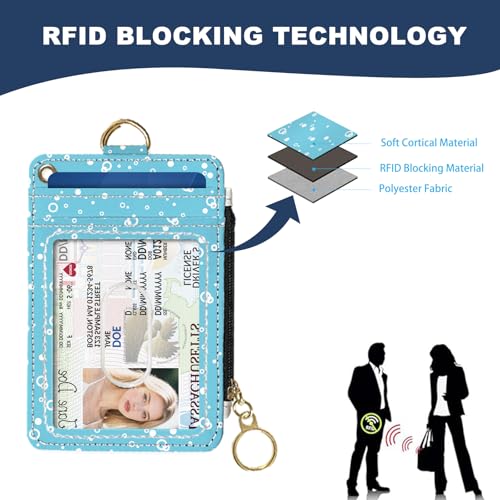 Slim Wallet Credit Card Holder, Sea Turtles, RFID Wallet Women Cute Small Front Pocket Wallet With Zipper, PU Leather Thin travel RFID Blocking Card Case ID Window,Ladies Gifts - color: Sea Turtles