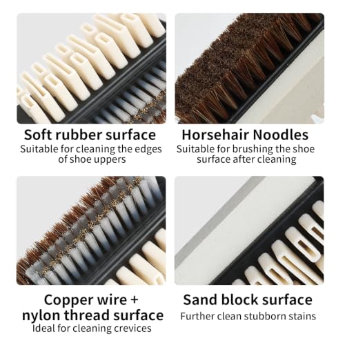 Suede&Nubuck 4-Way Leather Brush Cleaner Suede Brush (Black) - color: Black