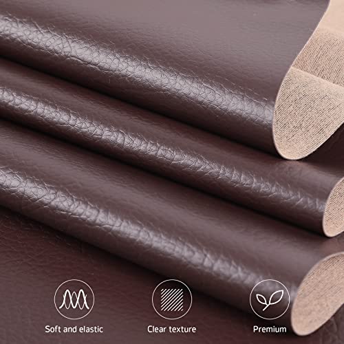 Marine Vinyl Upholstery Faux Leather Fabric, 1 Yard Coffee | Marine Grade Faux Leather Vinyl by the Yard, Waterproof, Soft & Durable, for Boat, Furniture Upholstery, DIY Sewing Crafts - color: Coffee, size: 1 Yard 55" x 36" (Pre-cut)