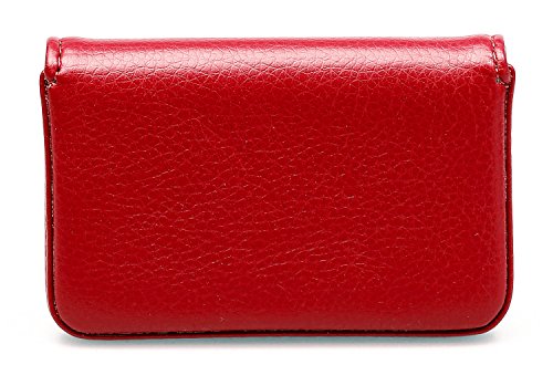 RFID Blocking Wallet - Minimalist Leather Business Credit Card Holder with Magnetic - Red - color: Red