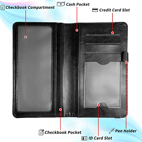 Design Your Own Photo Check Book Cover for Personal Checkbook, Customized Checkbook Plastic Insert Flap Card Holder Pen Hoop Holder with RFID Blocking Slim Wallet for Women Men - color: Customized