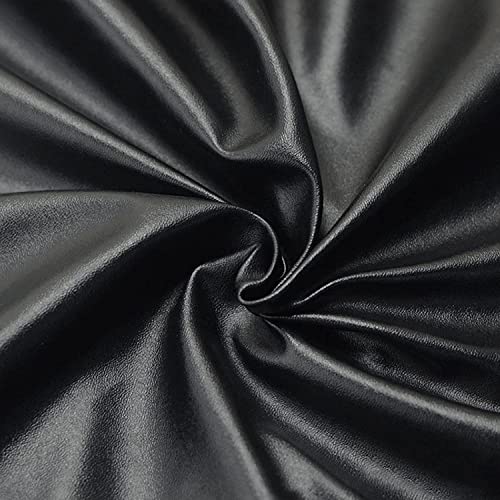 Butarfe Faux Leather 1.0mm Thick Upholstery Leather 2 Yards 54" x 72" Vinyl Leather Fabric By The Yard Soft PU Faux Synthetic Leather Pleather Fabric Black for Sofa Bags Chairs Car Seats DIY Crafts - color: 1.0mm Shiny Surface Black, size: 2 Yards
