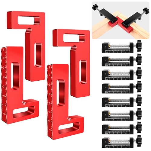 ArtyMaster Corner Clamp for Woodworking, 90 Degree Corner Clamp, Right Angle Clamp Woodworking Tools, Aluminum Positioning Squares for Picture Frames, Cabinets, Drawers - style: 4 Packs