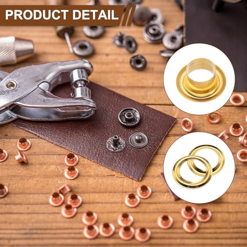 uxcell 100 Set Copper Grommets Eyelets, 1/4"(6mm) Grommets Eyelets with Washers Grommets Kit Copper Eyelets for Belts, Shoes, Clothes, Bead Cores, DIY Project (Gold/Silver/Grey/Bronze) - size: 1/4"(6mm)