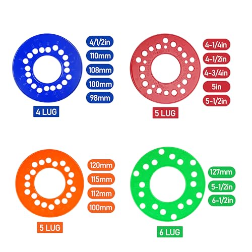 Wheel Bolt Pattern Measuring Tool Set | 4 | 5 | 6 Lug Bolt Pattern Template