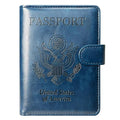 Passport Holder Cover, ACdream Protective Premium Leather RFID Blocking Wallet Travel Case for Passport/Credit Card/Air Ticket, - color: Dark Blue