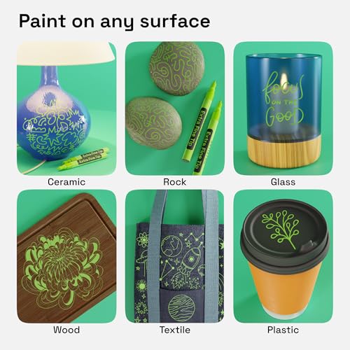 ARTISTRO Light Green Acrylic Paint Markers - 0.7mm Extra Fine-Tip - 2 Set - color: Light Green