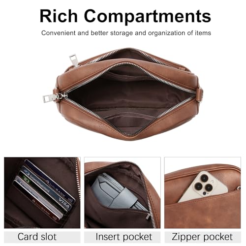 CLUCI Crossbody Bags for Women Crossbody Purses for Women Cross Body Bag Crossbody Purse with Adjustable Wide Strap | Womens Cross Body Bag Purse, Adjustable Wide Strap, Gifts for Women - color: 1-1brown