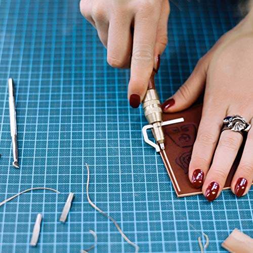 7 in 1 Leather Groover Tool and Cutting Knife Set Adjustable Stitching Groover Creasing Edge Beveler Grooving Tool Leather Edging Knife for DIY Leathercraft Cutting