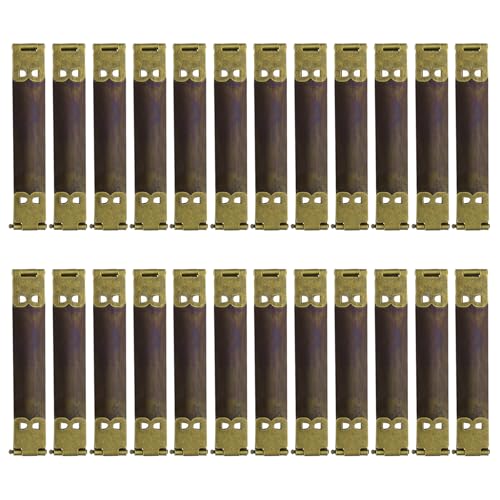 uxcell 24Pcs Metal Internal Flex Frame, 8cm/3.1" Coin Purse Frame Handbag Hinges Clip for Wallet Bag DIY Craft Sewing Purse Making, Bronze - size: 3.1"