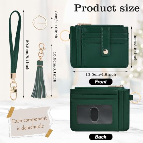KNGITRYI Small Wristlet Wallets for Women RFID Credit Card Holder Wallet Keychain Wristlet Wallet Credit Card Wallets for Women (Dark Green) - color: Dark Green