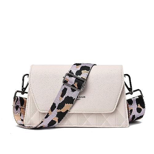 LVYOUME Purse Strap Silver Hardware Wide Bag Straps Replacement Crossbody Adjustable Shoulder Strap for Purses - color: Black Hardware-leopard-purple-c29