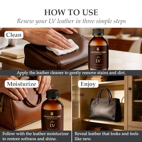 Leather Cleaner & Moisturizer Set, Gentle Leather Cleaner, Removes Stains & Minor Marks, Conditions & Protects Luxury Designer Bags