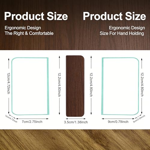 Wood Handle Glass Slicker Set Leather Burnishing Tools, Leathercraft Glass Burnisher Block Smoothing Tool