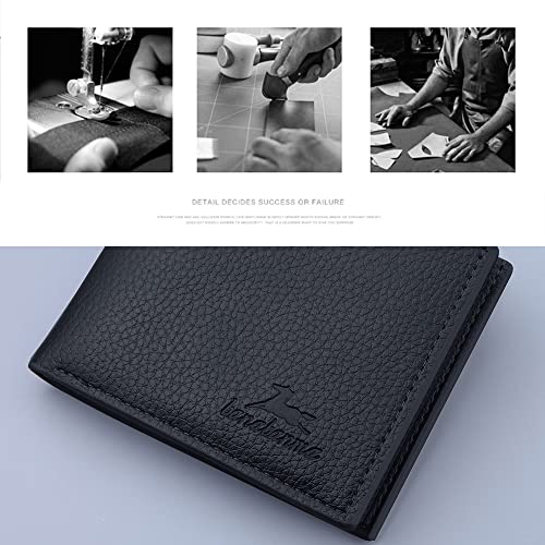 Slim Wallet for Men with Coin Purse, Minimalist Wallet with Zipper, Bifold Mens Wallets with Credit Card Holder, PU Leather Men's Wallet with Money Clip, Carteras Para Hombres (BLACK) - color: BLACK