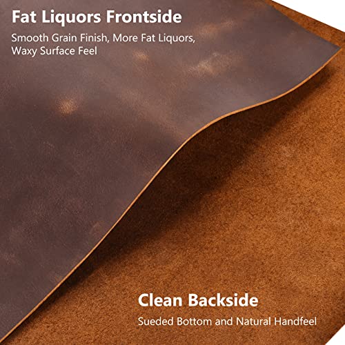 Genuine Leather Tooling Square 1.8-2.0MM Thick Genuine Top Full Grain Oil Tan Crazy Horse Cowhide Leather Sheets for Crafts Tooling Sewing Wallet Earring Hobby (Dark Brown, 12"x12") - color: Dark Brown, size: 12"x12"
