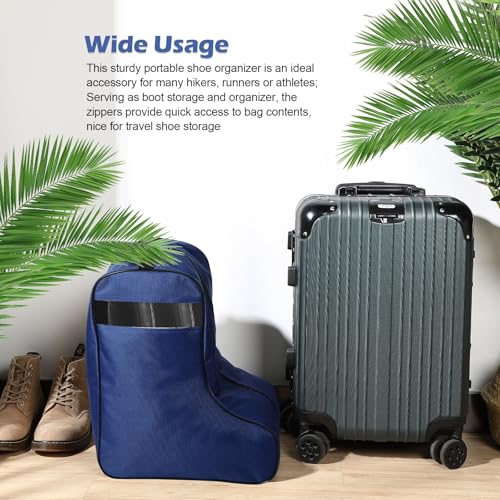 1 Pc Boot Bags for Cowboy Boots Portable Storage Bag for Travel Long Tube Shoes Bags Men Tall Shoe with Handle for Home (Dark Blue) - color: Dark Blue