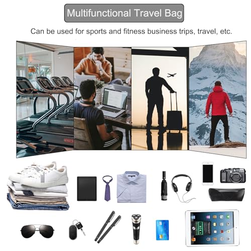 Genuine Leather Travel Bag for Men Large Capacity Luggage Duffel Bag with Shoe Compartment, Shoulder Handbag for Holiday Business Trip Outdoor - color: 52cm-Black