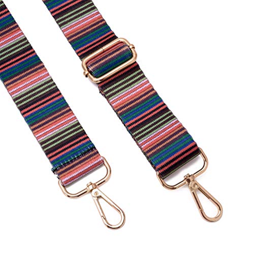 ZOOEASS Wide Shoulder Strap Adjustable Replacement Belt Crossbody Canvas Bag Handbag - color: Color Bar, size: EXTRA LONG:66.9"(170cm)Wide:1.4"(3.5cm)