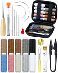 Upholstery Repair Sewing Kit, Heavy Duty Sewing Kit with Sewing Awl, 47PCS | Sewing Kit, Large-Eye Needles, Sewing Awl, Seam Ripper, Sewing Thread, Upholstery Repair, Leather Craft,DIY Crafts, Travel - color: 10 Color (Pack of 47)