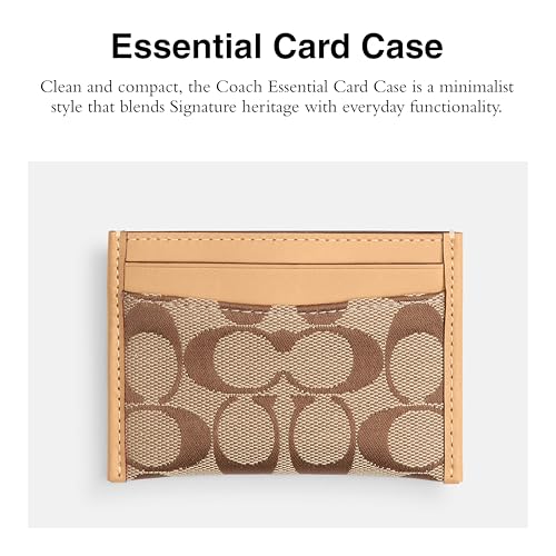 Coach Essential Card Case - color: Khaki Light Peach