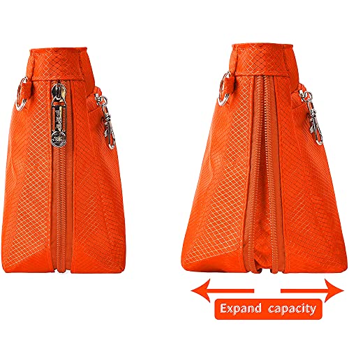 Vercord Expandable Nylon Handbag Purse Organizer Insert Liner Shaper Bag in Bag Orange Medium - color: Orange, size: Medium