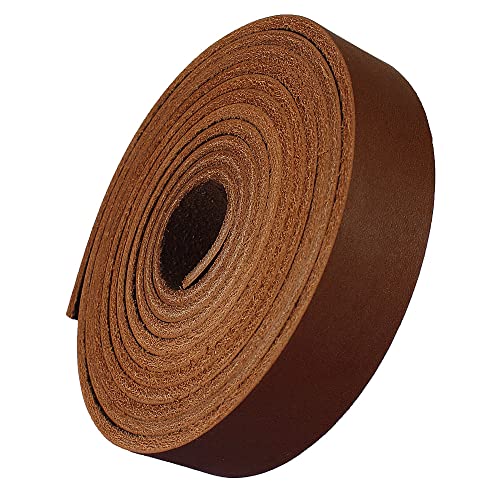 (TM) Genuine Leather Strap Leather Strip 3/4 Inch Wide and 72 Inches Long, Brown - color: Brown, size: 3/4inches_2yards