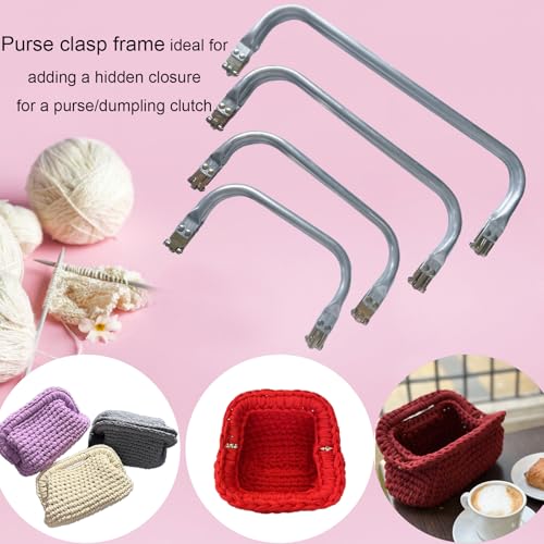 Tuofchyi 6.3" Metal Purse Frame, 2Pcs Rectangle Kiss Lock Bag Hardware | Ideal for DIY Tote Bags, Clutches, Crochet Purses, Features a 180° Opening, Strong Hinges Secure Rectangle Kiss Lock Closure - size: 6.3 inch