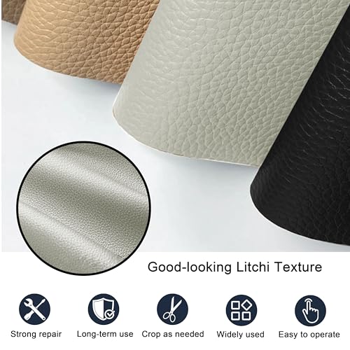 Leather Repair Patch Tape,16x63 inch Self Adhesive Leather Patches for Furniture,Vinyl Leather Repair Kit for Couches,Car Seats,Sofas,Office Chairs,Beige - color: Beige, size: 16*63inch