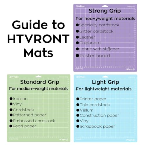 HTVRONT Cutting Mat 6 Pcs, 12x12 & 12x24, Compatible with Maker & Explore - color: Green,Purple,Blue, size: 12x12 & 12x24 in