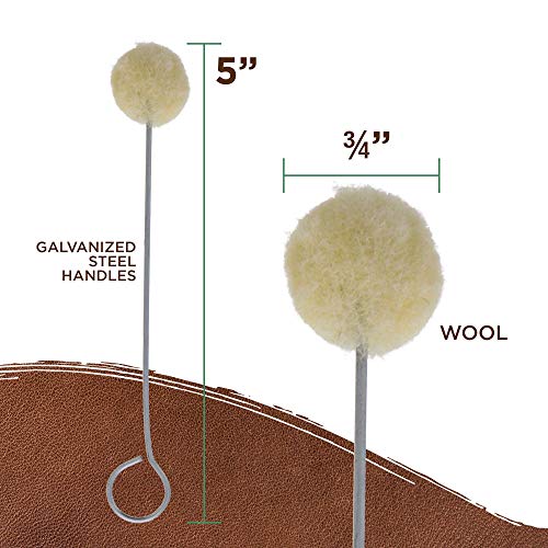 TCP Global Wool Daubers Ball Brush (Pack of 100) - Applicator Tool | For Leather Dye, Dying, Staining, Crafting, DIY Crafts Projects, Gluing, Contact Cement, Shoe Shine Polish - Daub, Swab