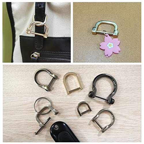 METALLIXITY Metal D Rings Non-welded D-shaped Ring Buckle Hardware DIY Keychains Card Holders Purse - color: Silver Tone, size: 15mm