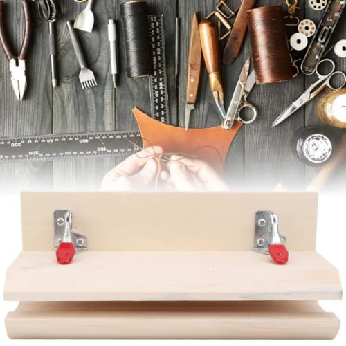 Leather Stitch Leather Sewing Clamp, Wooden Leather Holder Hand Stitch Assistant for DIY Leathercraft Belts Bags, Wooden Table Clamp Stitching Tool