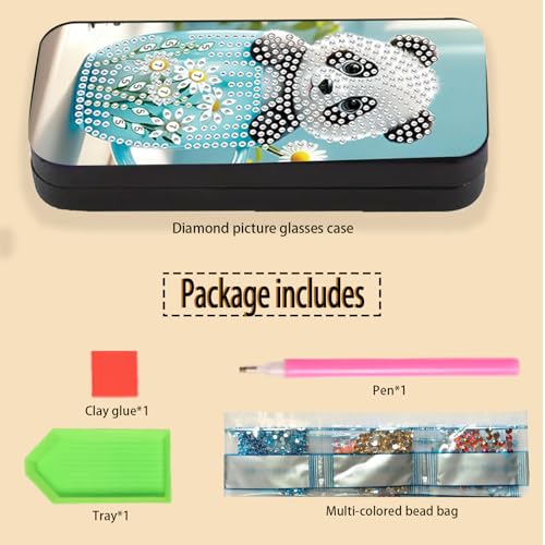 Diamond Painting Eye Glasses Case - color: Panda