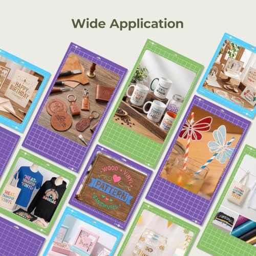 HTVRONT Cutting Mat 6 Pcs, 12x12 & 12x24, Compatible with Maker & Explore - color: Green,Purple,Blue, size: 12x12 & 12x24 in