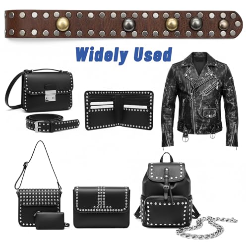 200Sets 6mm Round Cap Leather Rivets, Round Cap Tubular Metal Studs, Double Leather Crafting Rivets for Purse Keyrings Pet Collar Bag Repair and Decoration, Silver