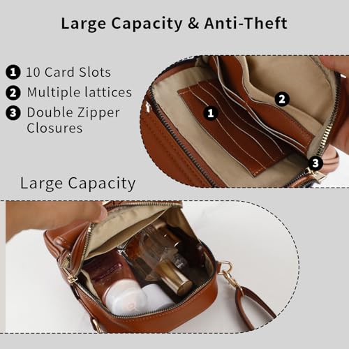 Leather Crossbody Bag for Women,Anti-Theft Messenger Bag with Large Capacity,Built-in Purse Card Slots Shoulder Sling Bag - color: Dark Blue