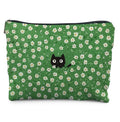 Cute Cat Green Floral Makeup Bag,Gifts for Women Cat Lovers,Cats Lover Lady Mom Grandma Gifts, Abstract Flower Kitty Kitten Zipper Makeup Pouch,Spring Holiday Toiletry Bag - color: Cute Cat Green
