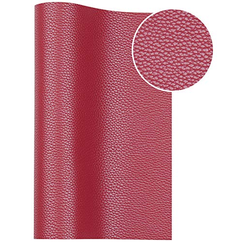 Ramya Solid Color Faux Leather Sheets(7.8"X 53"), Leather Fabric is Perfect for Leather Earrings and DIY Projects (Maroon Red) - color: Clear,red