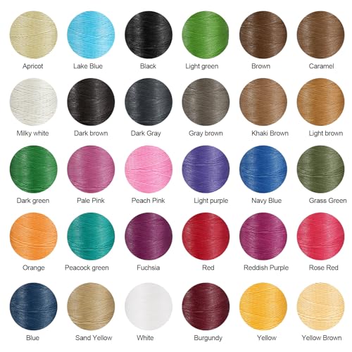 uxcell Flat Leather Sewing Waxed Thread, 270m / 295 Yards Polyester Wax String, 150D Wax Stitching Cord for Leather Crafts, Bookbinding, Bracelets Braided, Reddish Purple - color: Reddish Purple